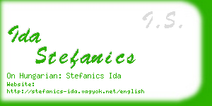 ida stefanics business card